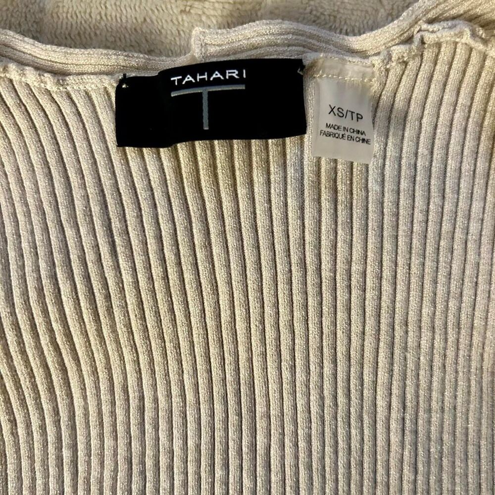 Beige Short-Sleeve Ribbed Top - Picture 4 of 4